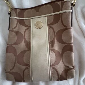 Coach Tan and Cream Crossbody Bag
